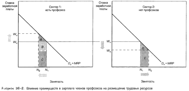 Влияние преимуществ в зарплате членов профсоюза на размещение трудовых ресурсов Влияние преимуществ в зарплате членов профсоюза на размещение трудовых ресурсов